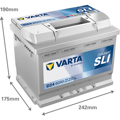 VARTA Dynamic SLI D24 – 12V Bilbatteri 60Ah 540A