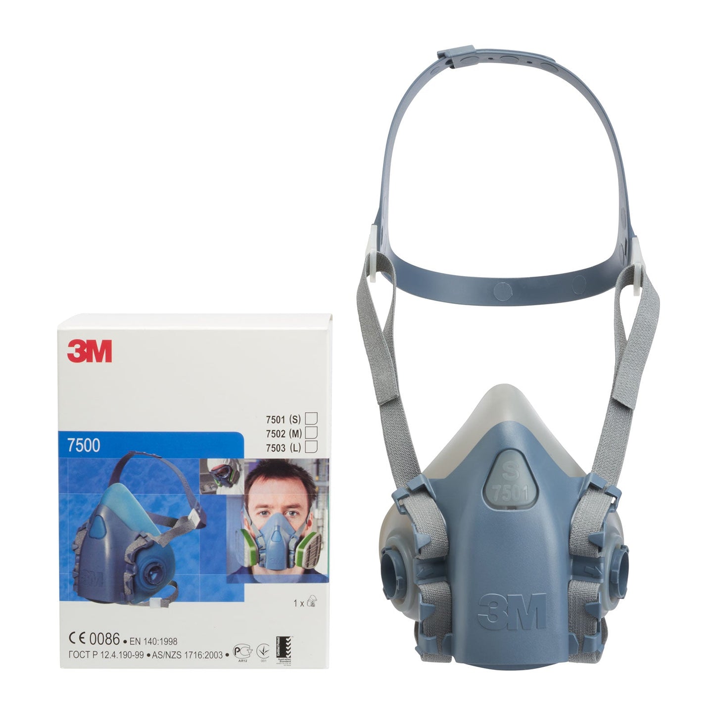 3M Halvmask 7500 – Andningsskydd i Storlek Medium med Hög Komfort och Effektiv Filtrering