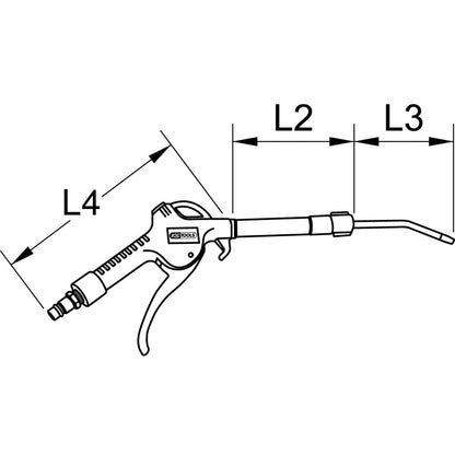 KS Tools Teleskopisk Tryckluftspistol 515.1907 – Justerbar 90–190 mm