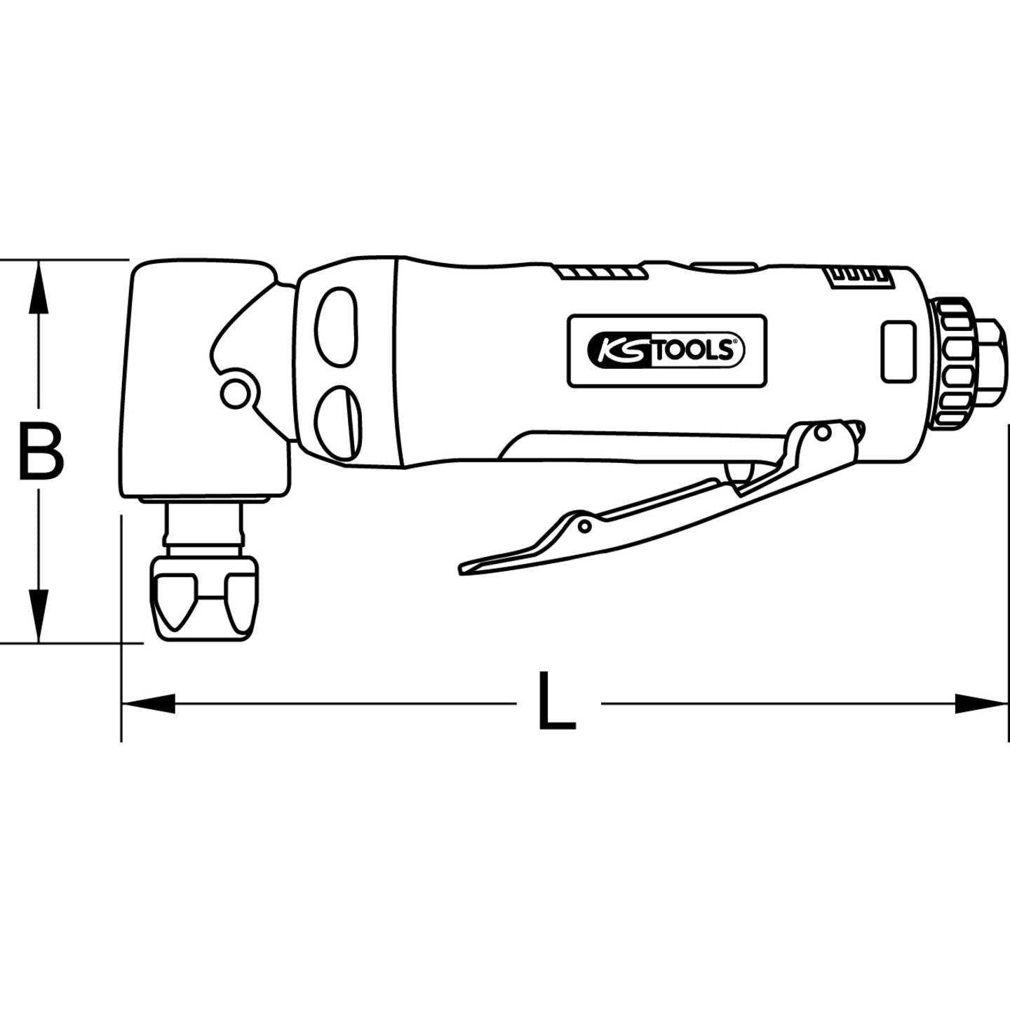 KS TOOLS SlimPOWER mini vinkelstavslipare