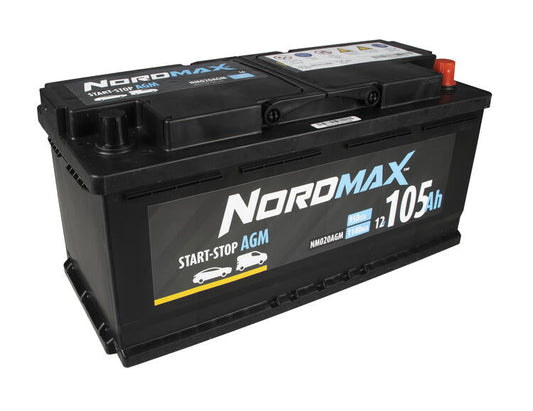 Startbatteri Nordmax AGM (Start-stopp) 105Ah 950A