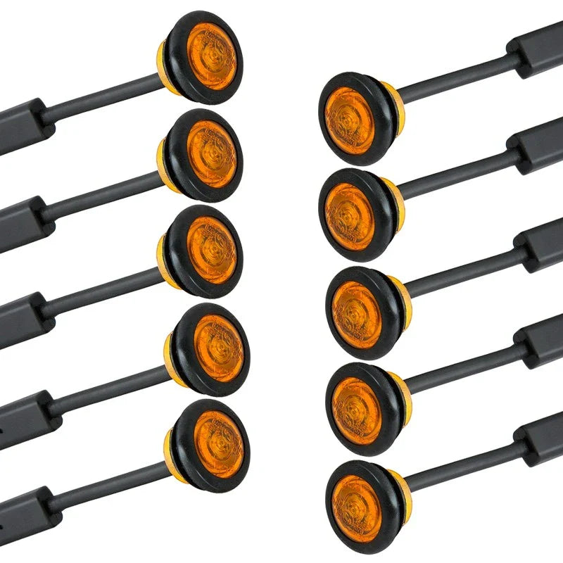 10-PACK SUPERVISION LED MINI POSITIONSLYKTA GUL 0,5M KABEL