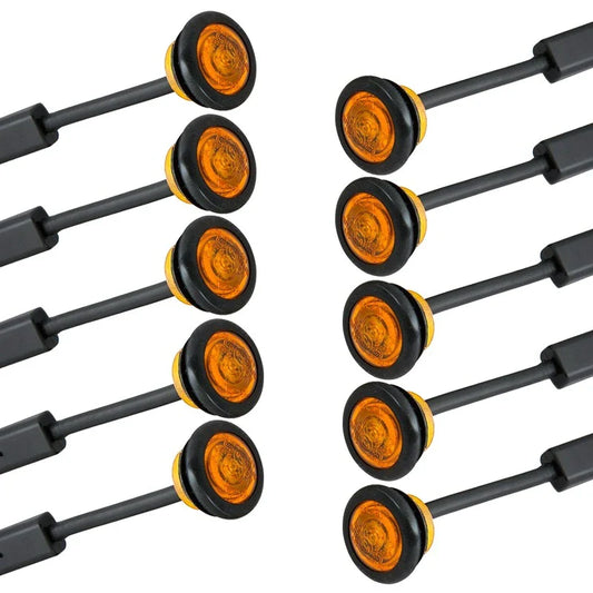 10-PACK SUPERVISION LED MINI POSITIONSLYKTA GUL 0,5M KABEL