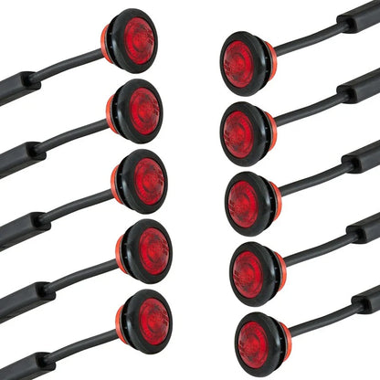 10-PACK SUPERVISION LED MINI POSITIONSLYKTA RÖD 0,5M KABEL